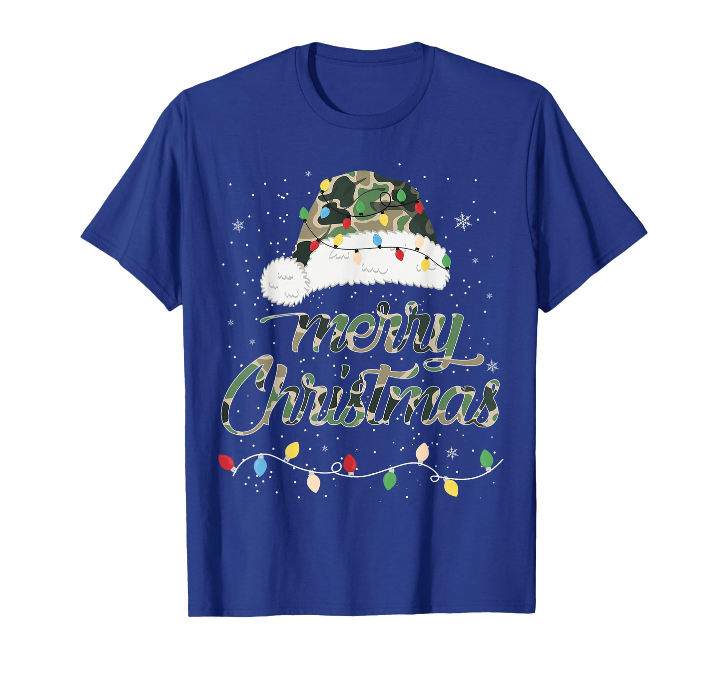 Merry Christmas Camouflage Santa Hat Xmas Family Men Women T-Shirt