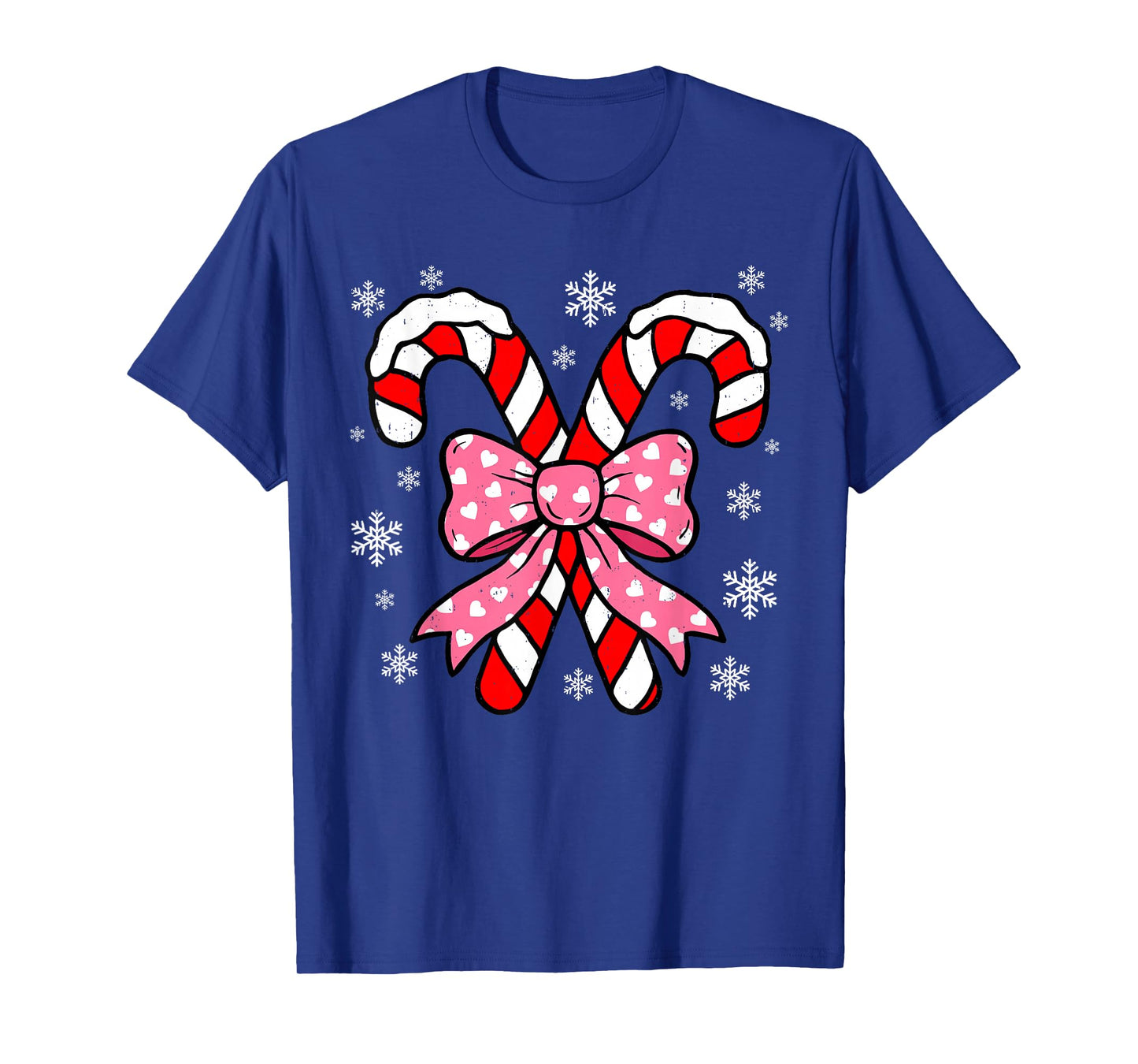 Candy Cane Christmas Season Retro Coquette Bow Xmas Holiday T-Shirt