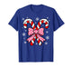 Candy Cane Christmas Season Retro Coquette Bow Xmas Holiday T-Shirt