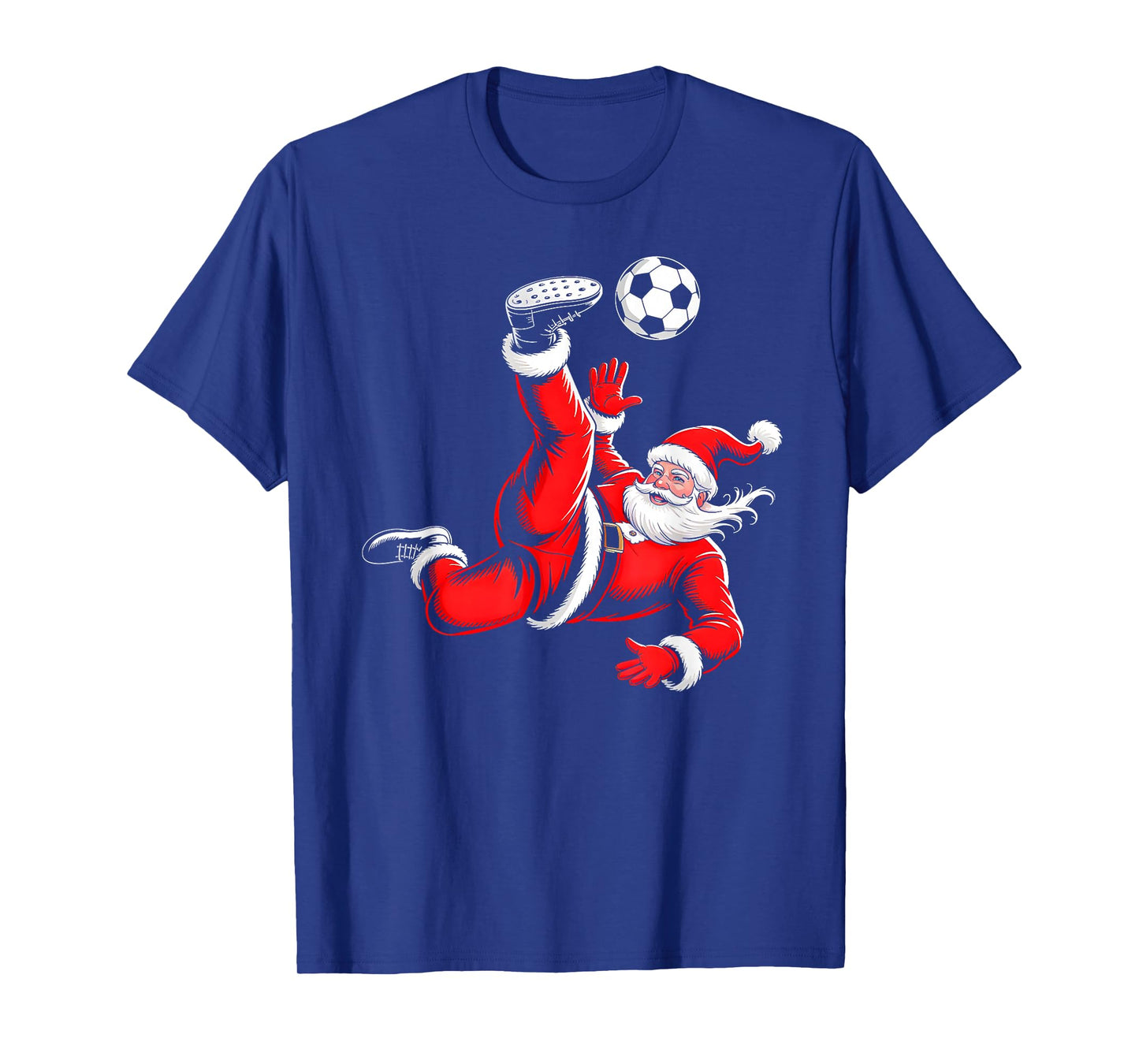 Santa Playing Soccer Ball Sports Christmas Soccer Player T-Shirt