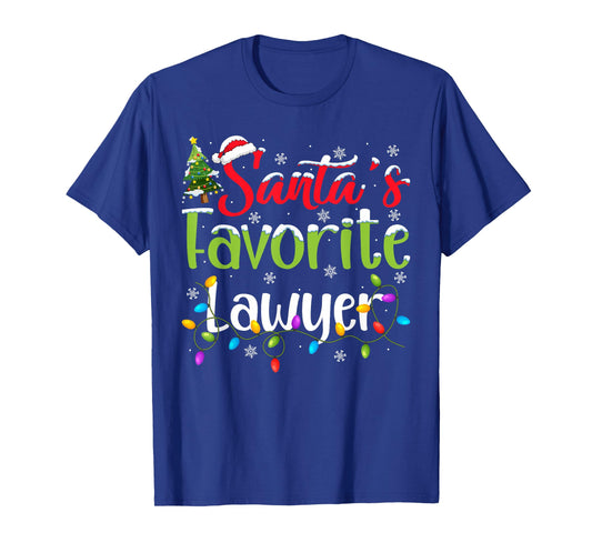 Santa Favorite Lawyer Christmas Lights Funny Family Xmas T-Shirt