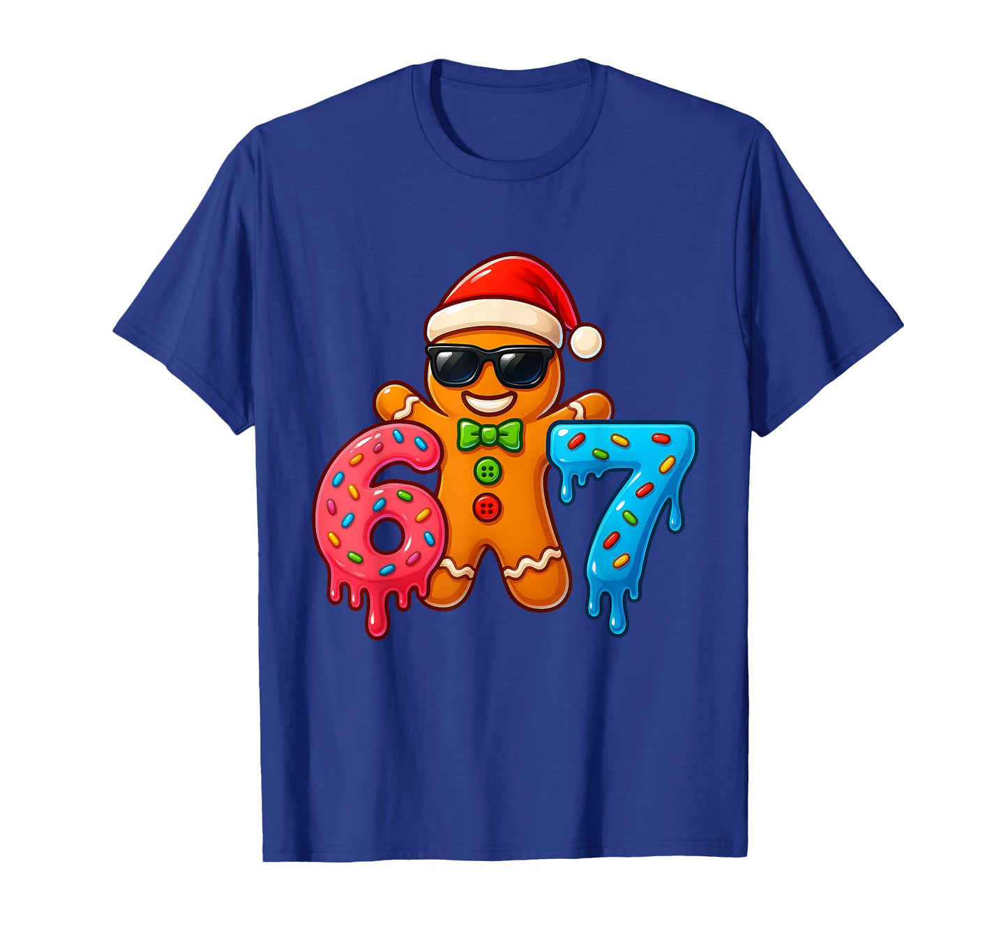 Gingerbread 67 Six Seven Ice Cream Drip Christmas Boys Kids T-Shirt
