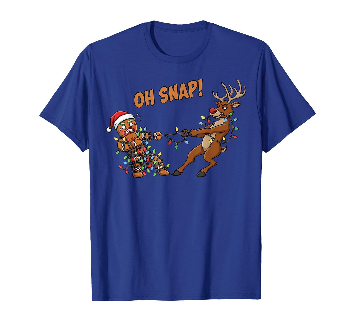 Funny Oh Snap Gingerbread Man Reindeer Xmas Pajama Christmas T-Shirt