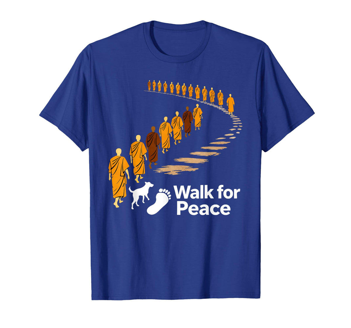 Walk Peace 2026 World Peace Monks with Aloka Dog Spiritual T-Shirt