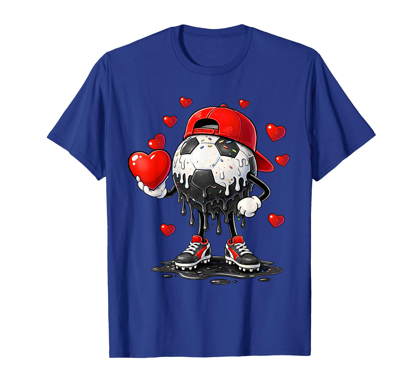 Valentine Soccer Heart Drip Sport Love Valentines Day Boys T-Shirt
