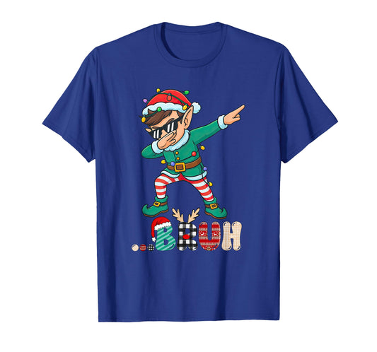 Bruh Dabbing Elf Funny Kids Boys Mens Christmas Matching T-Shirt