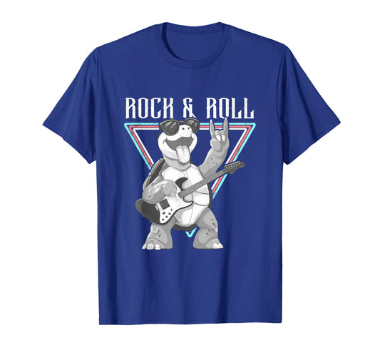 Rock & Roll Turtle Playing Guitar Fun T-Shirt