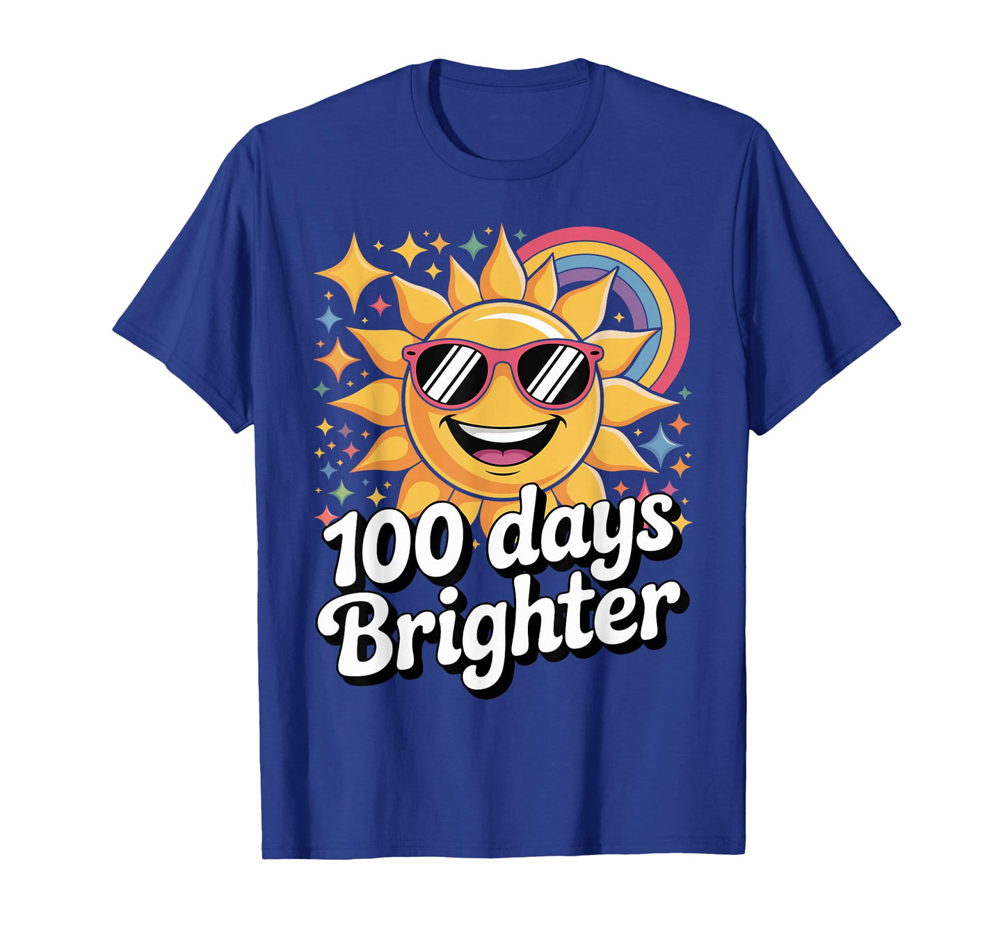 100 Days Brighter Cute Rainbow Sunshine School Design T-Shirt