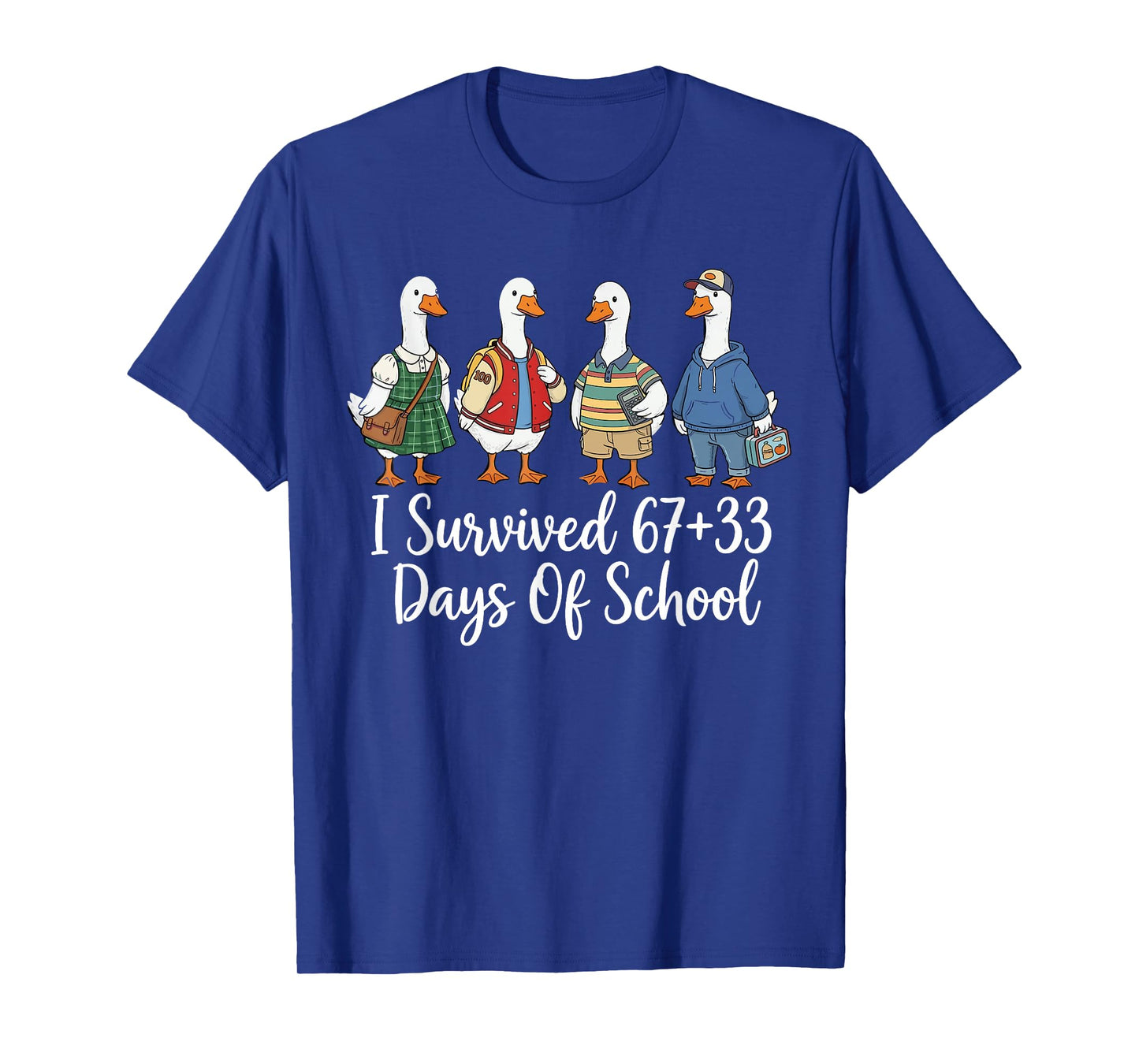 I Survived 67+33 Funny 100th Days of School Teachers T-Shirt