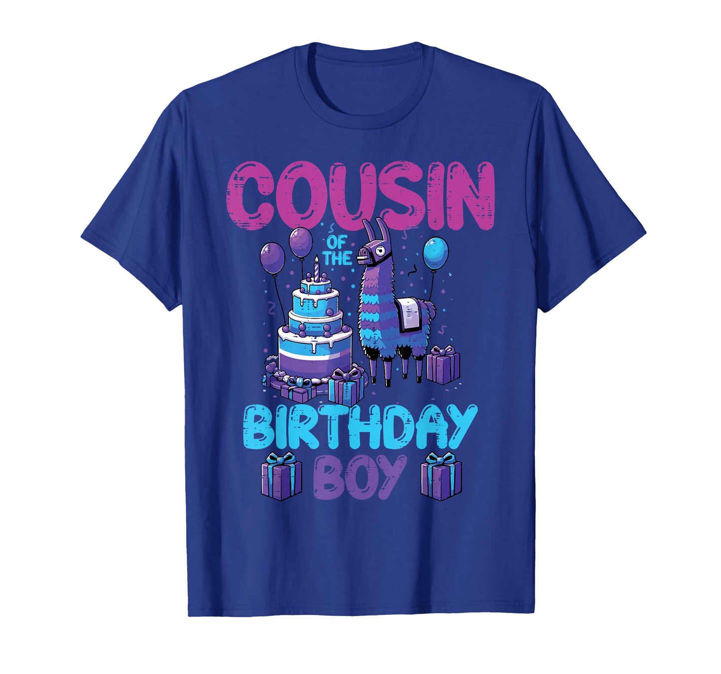 Cousin Birthday Boy Llama Pinata Bday Party Boys Girls Kid T-Shirt
