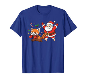 Funny Red Panda Santa Claus Boots Christmas Womens Mens Kids T-Shirt