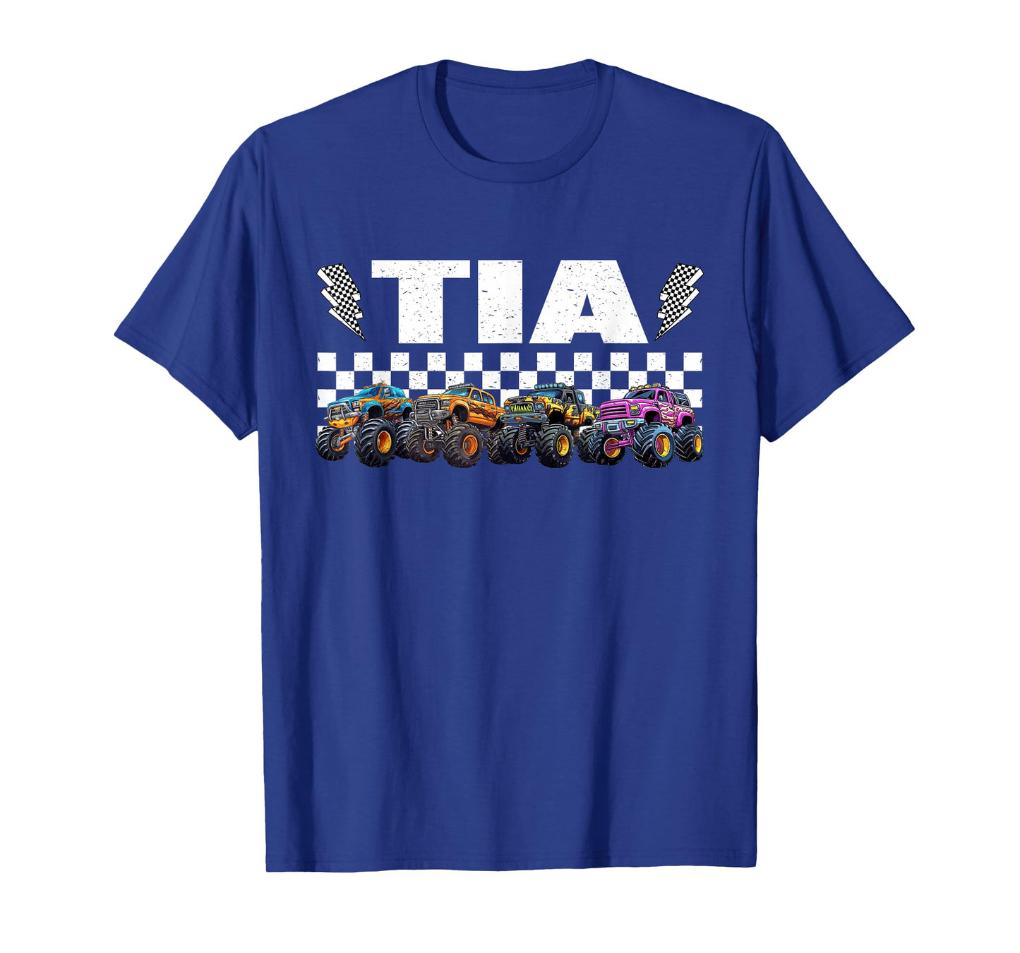 Tia Retro Monster Truck Family Crew Birthday Matching T-Shirt