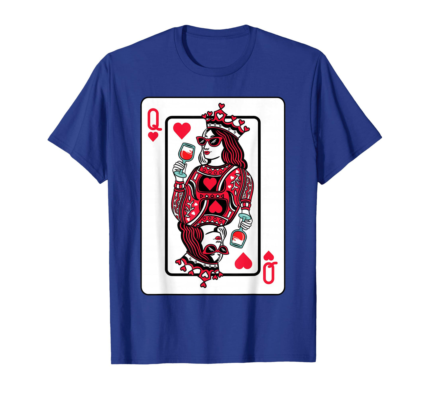 Queen of Hearts Wine Lover Valentine Funny Playing Cards T-Shirt