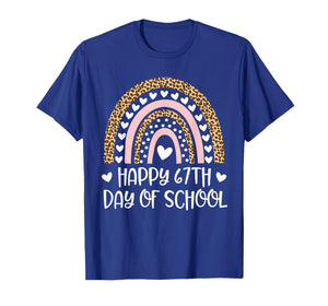 Happy 67th Day of School Rainbow Teacher Kid Six Seven Meme T-Shirt