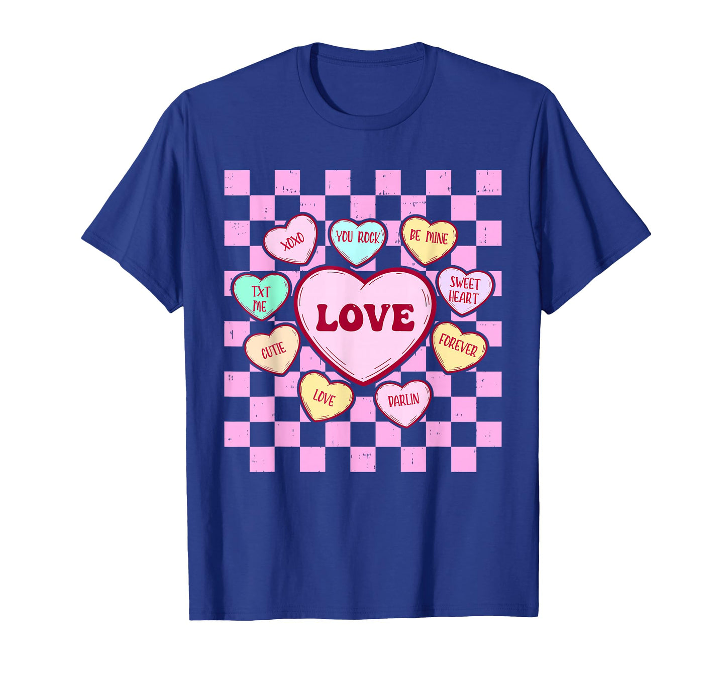 Cute Heart Love Valentines Day for Men Women Teachers Kids T-Shirt