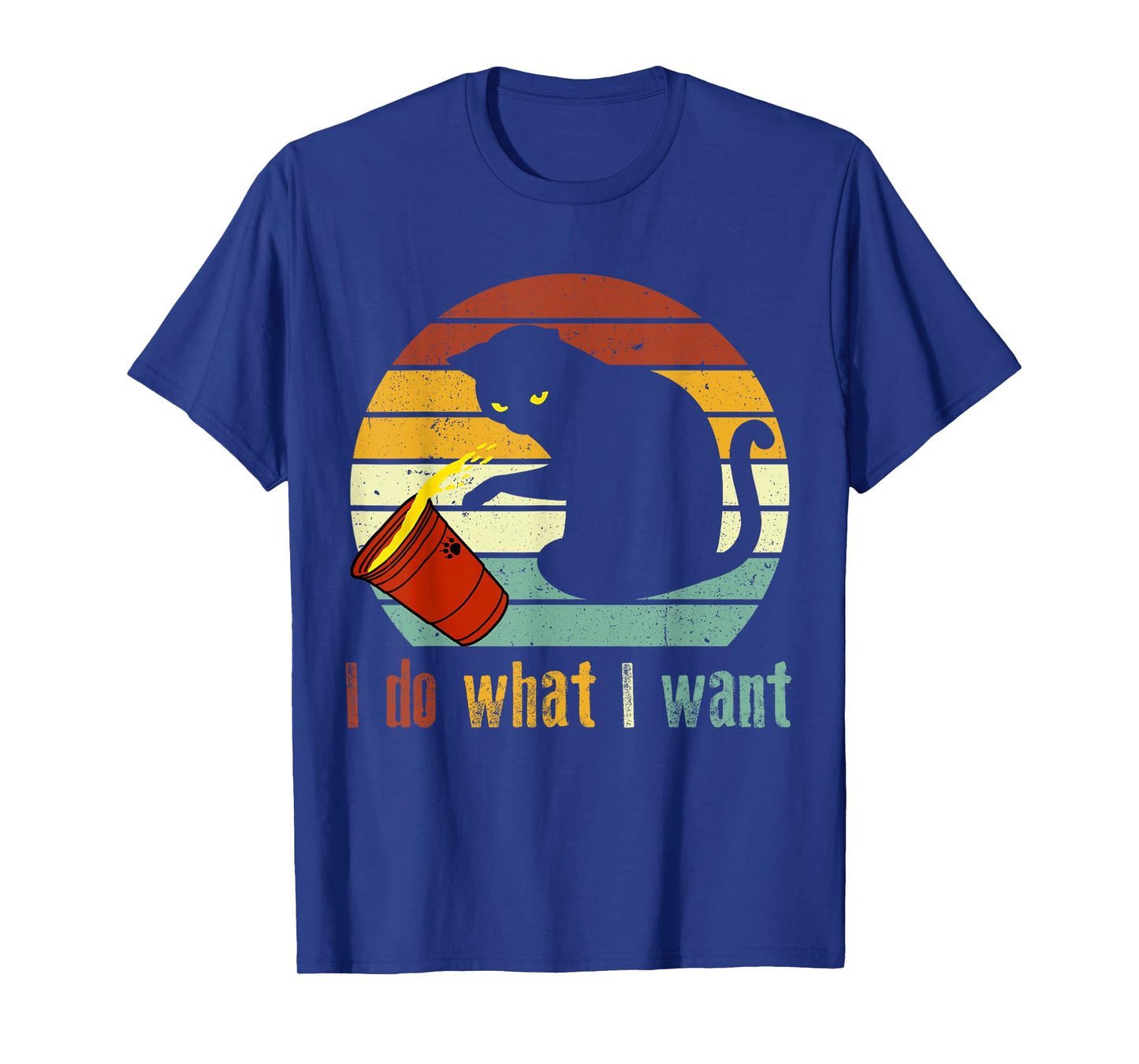 I Do What I Want Cat Coffee Black Cat Red Cup T-Shirt