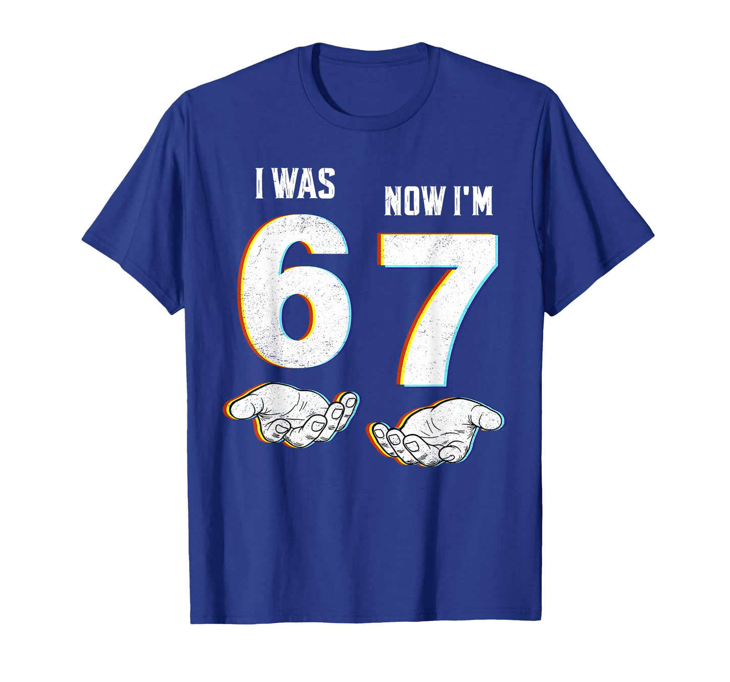 Six Seven Meme 7 Year Old Birthday Shirt was 6 Now I'm 7 T-Shirt