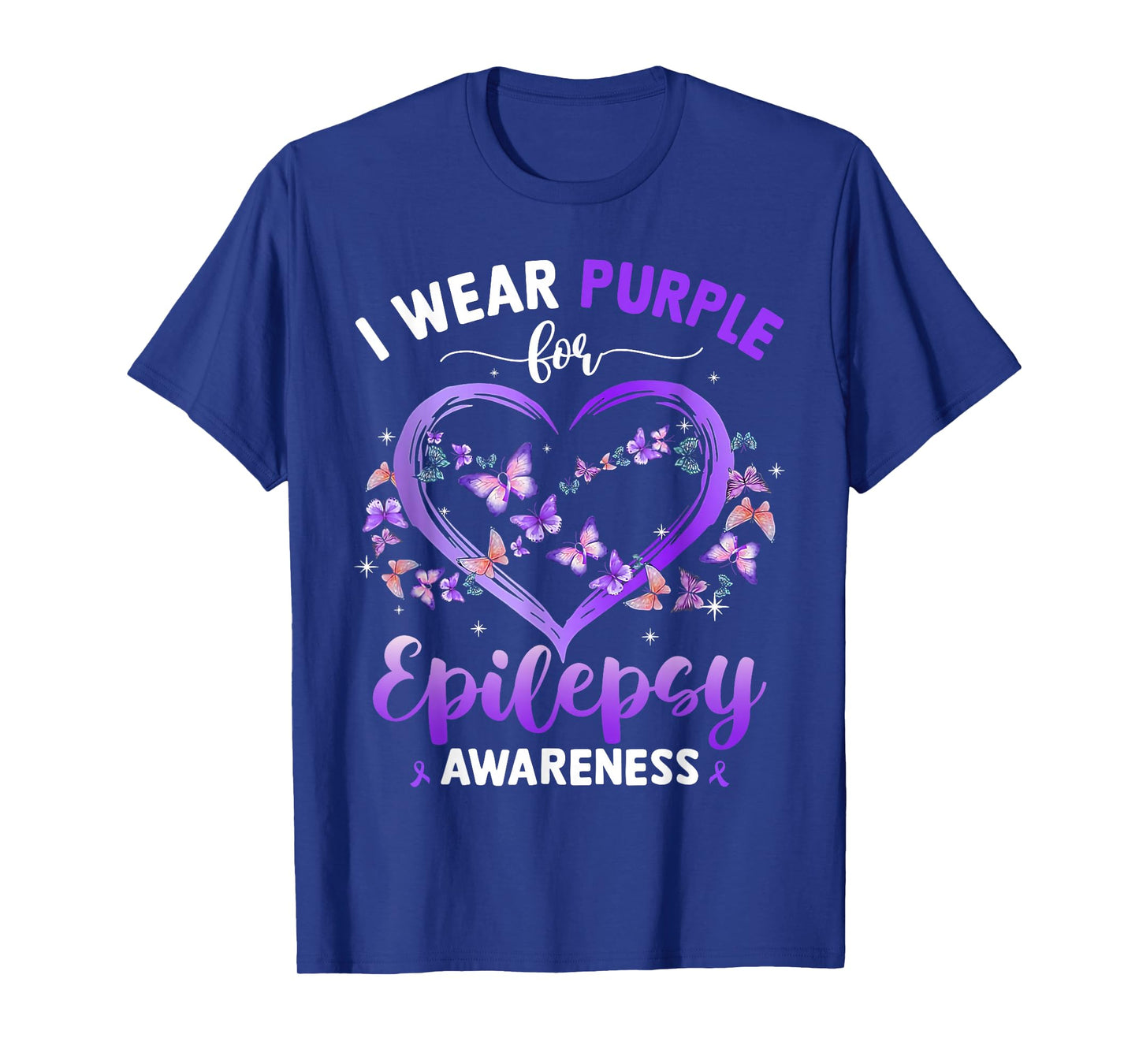 I Wear Purple for Epilepsy Awareness Month Heart Warrior T-Shirt