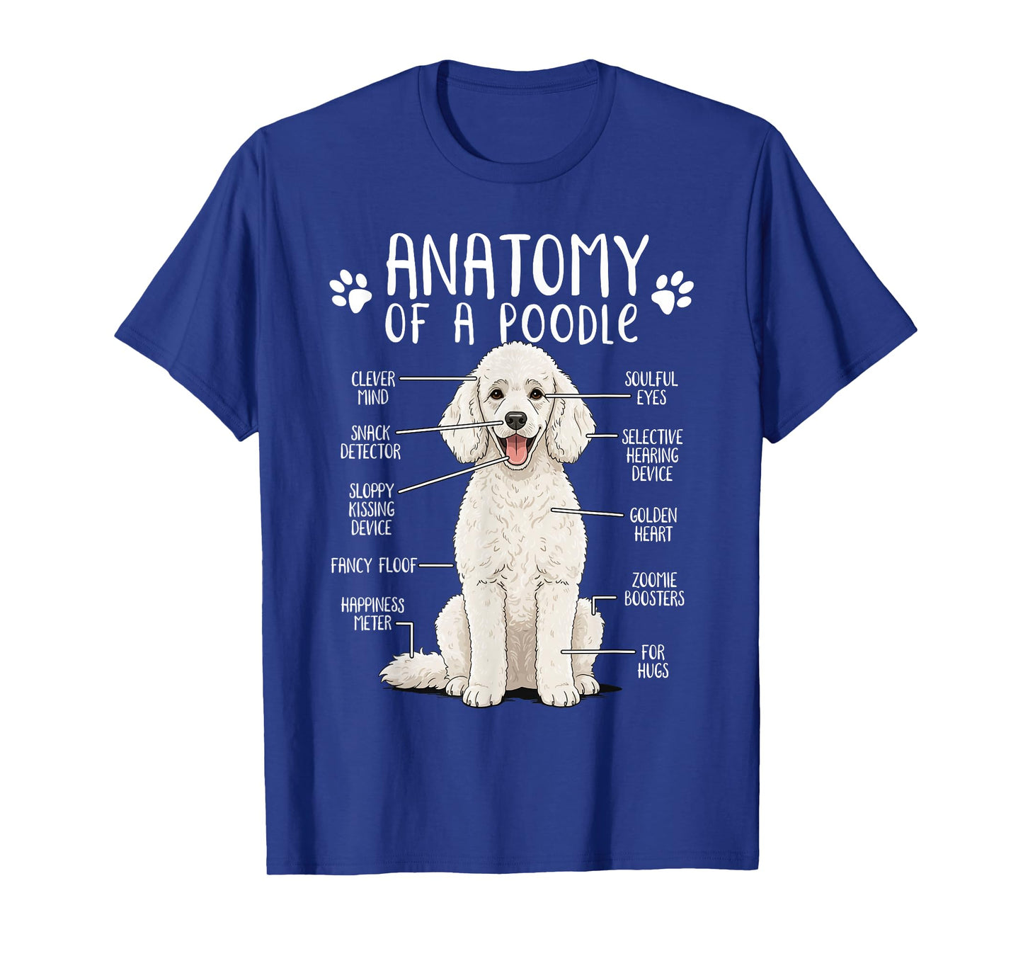 Funny Anatomy Poodle Dog Standard Poodle Owner White Poodle T-Shirt
