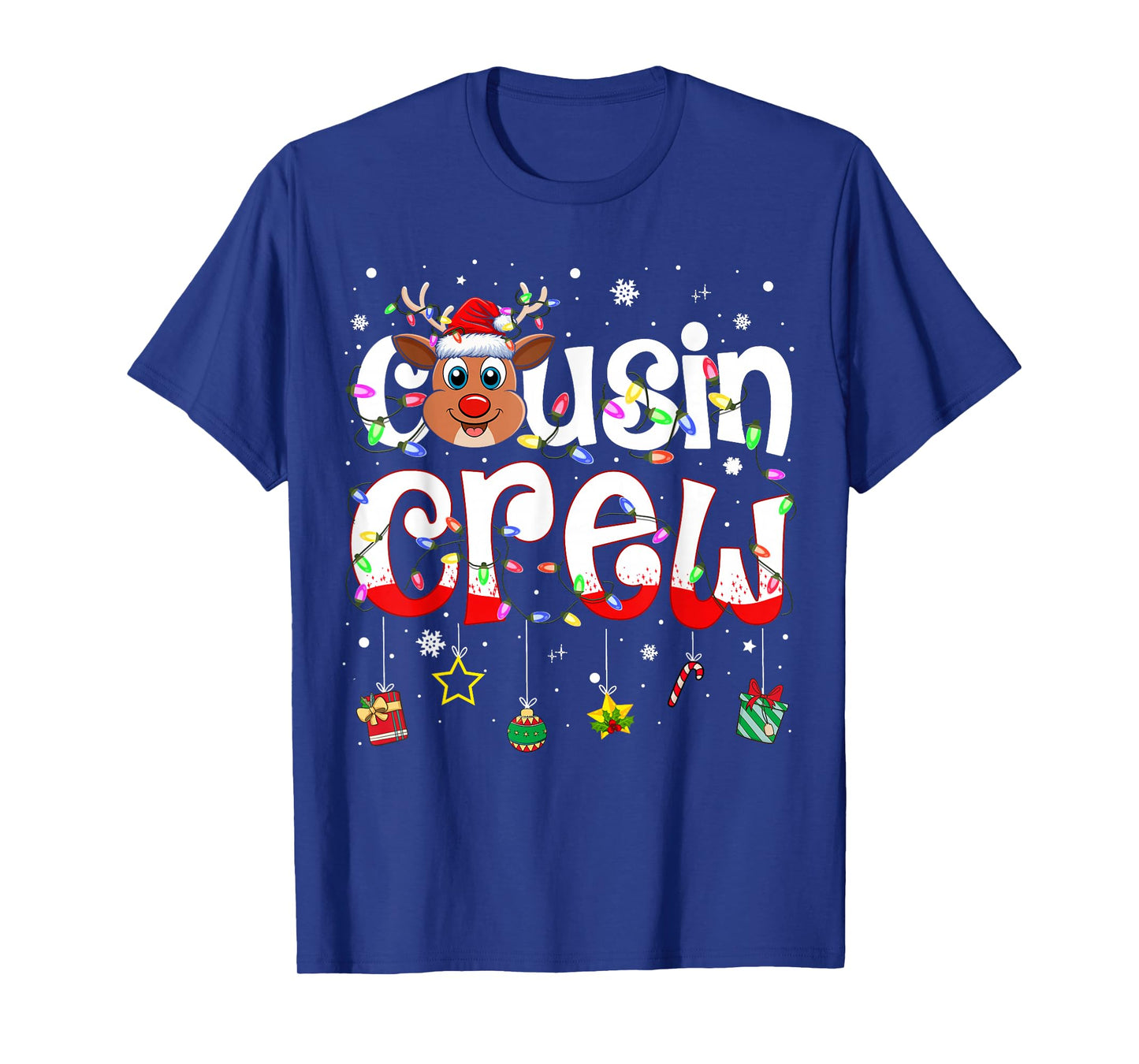 Christmas Cousin Crew Funny Reindeer Matching Pajama Xmas T-Shirt