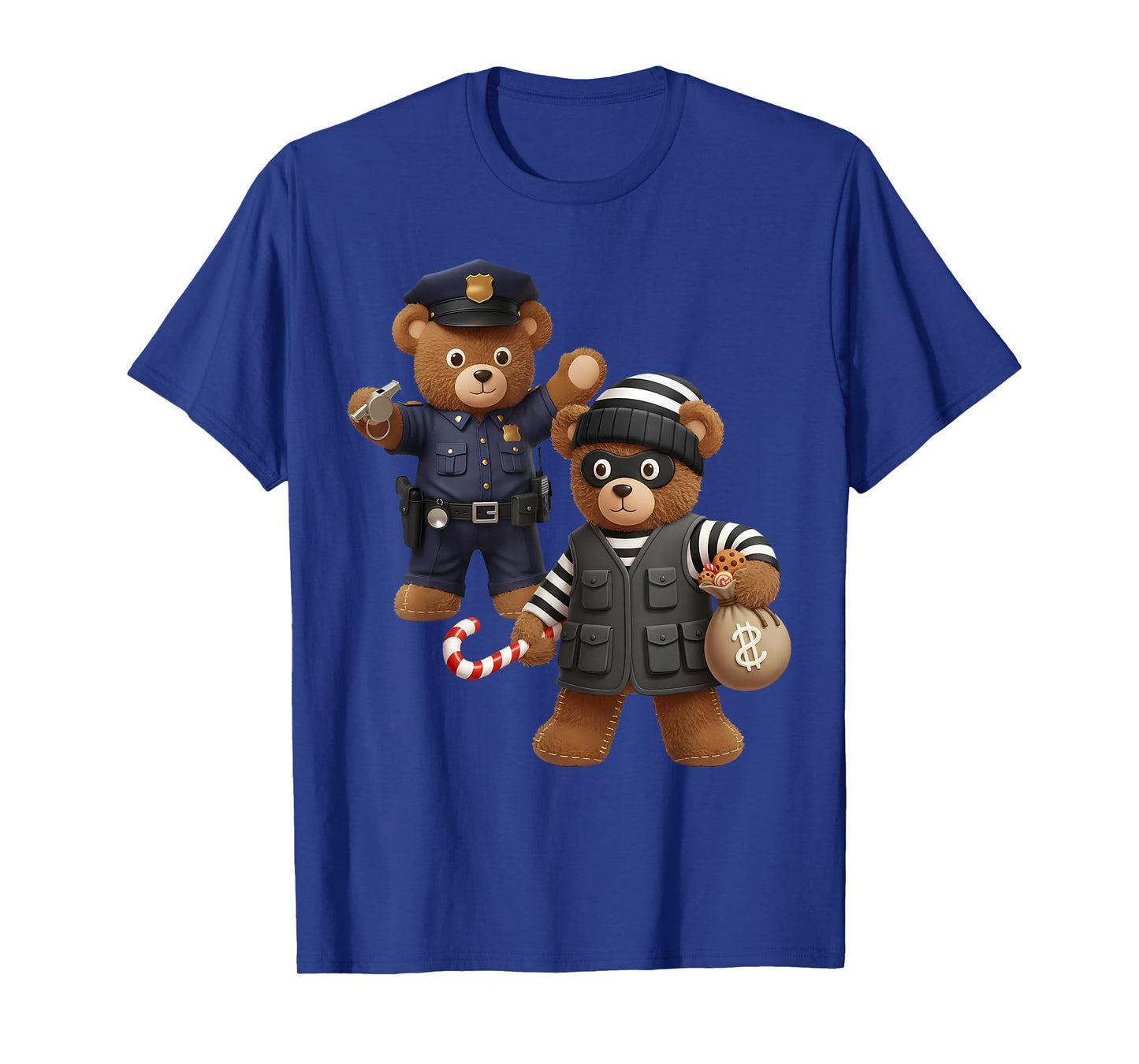 Christmas Teddy Bear Police and Robber T-Shirt
