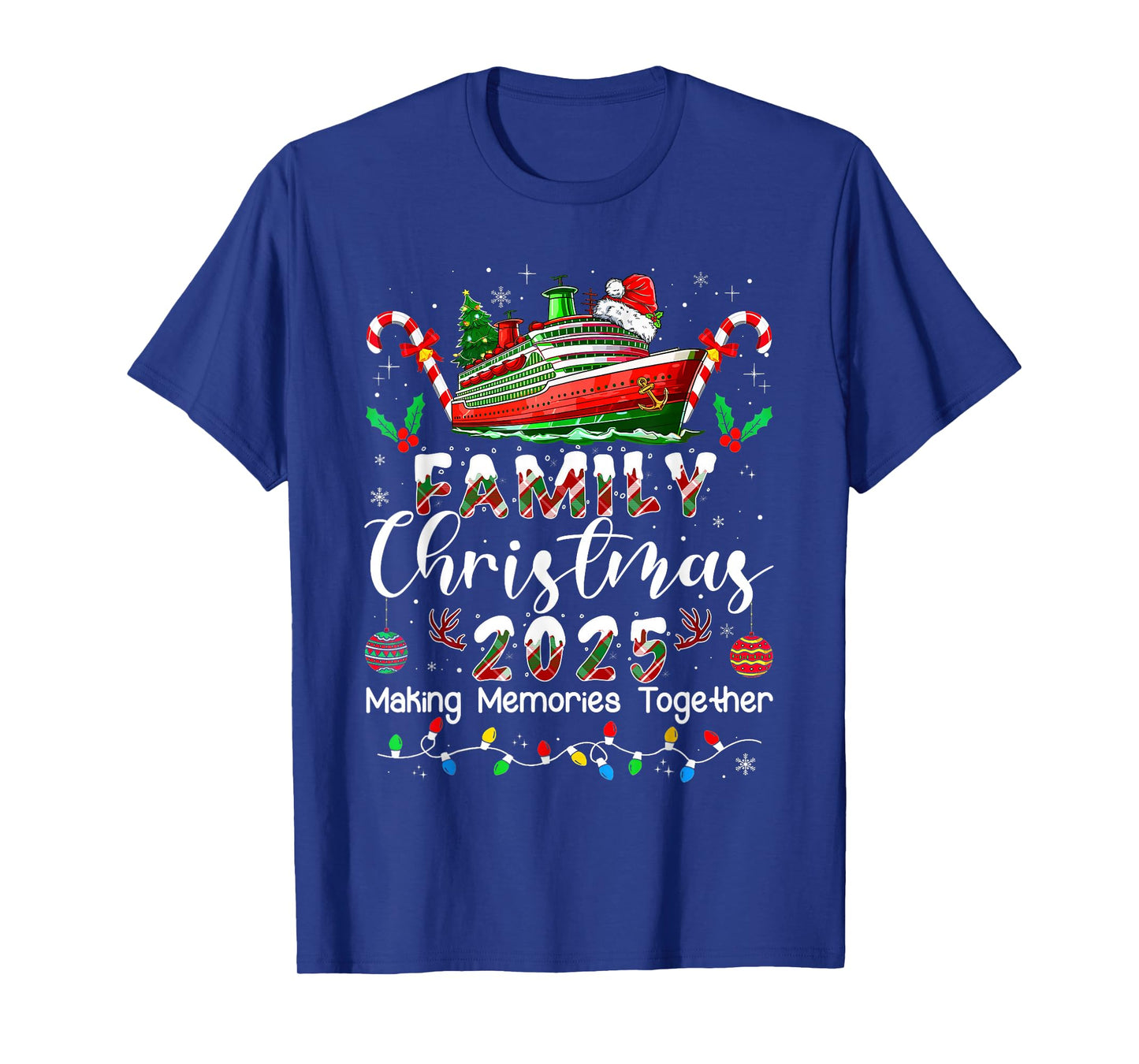 Family Christmas 2025 Cruise Matching Santa Xmas Pajamas Pjs T-Shirt