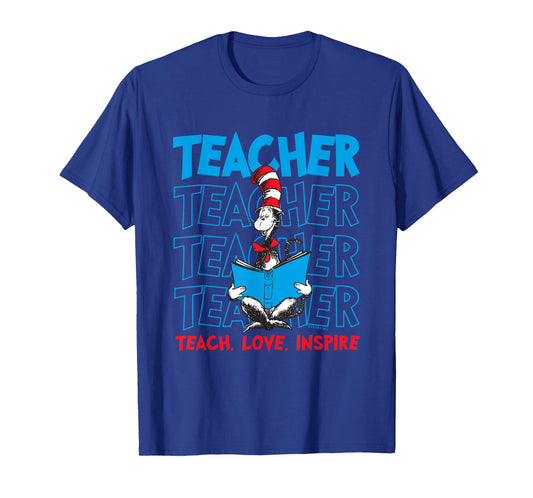 Dr Seuss Cat in The Hat Teacher Officially Licensed T-Shirt