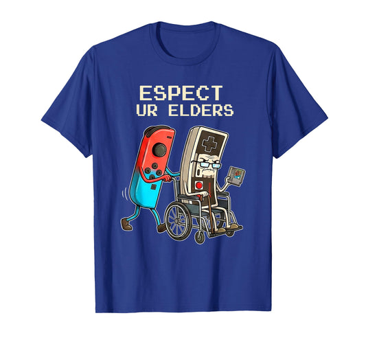 Respect Ur Elders Retro Gaming Controller Funny T-Shirt