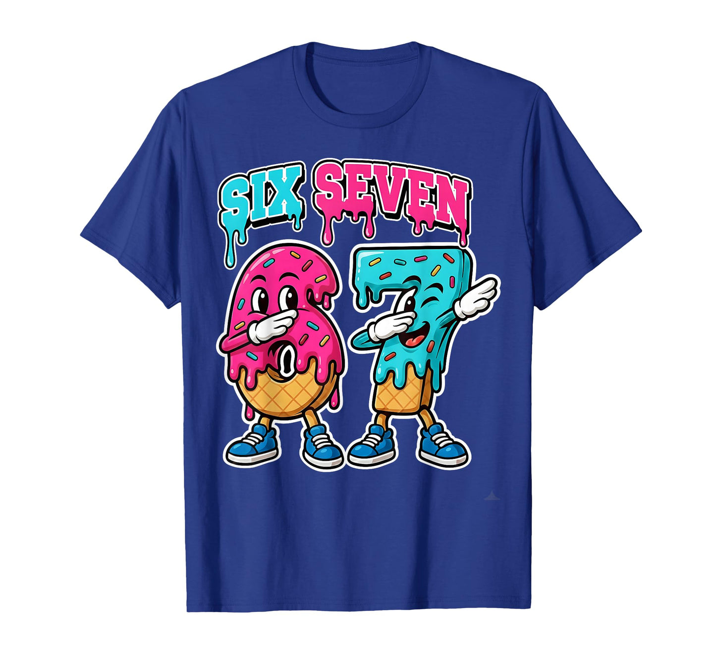 67 Ice Cream Drip Gen Alpha Slang Six Seven Meme 6 7 Number T-Shirt