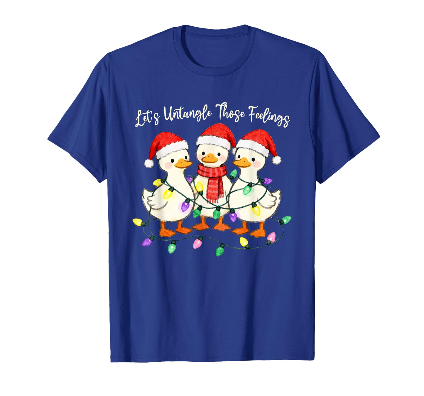 Let's Untangle Those Feelings Goose Christmas Counselor T-Shirt