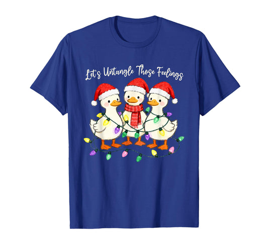 Let's Untangle Those Feelings Goose Christmas Counselor T-Shirt