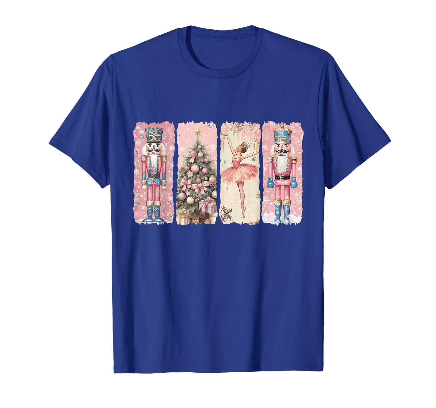 Preppy Retro Pink Nutcrackers Ballet Sugar Plum Fairy Xmas T-Shirt