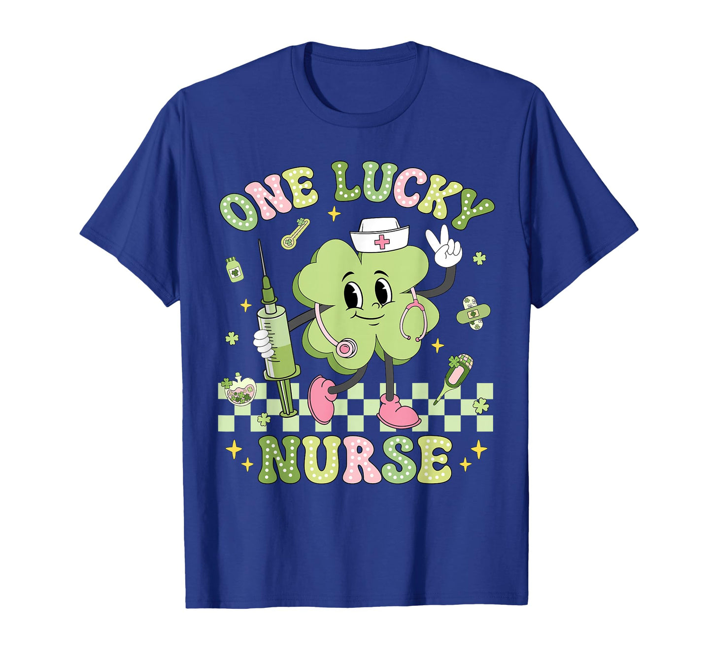 One Lucky Nurse St Patrick's Day Shamrock Irish Women Girl T-Shirt