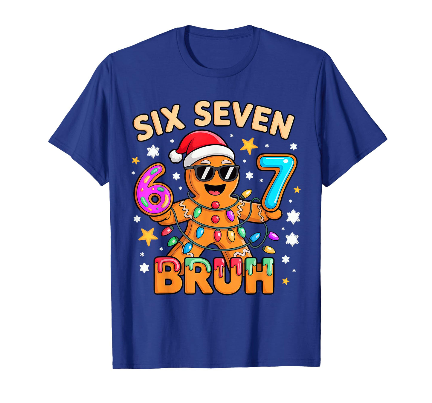 Bruh 67 Christmas Six Seven Gingerbreadman Boys 6 7 T-Shirt