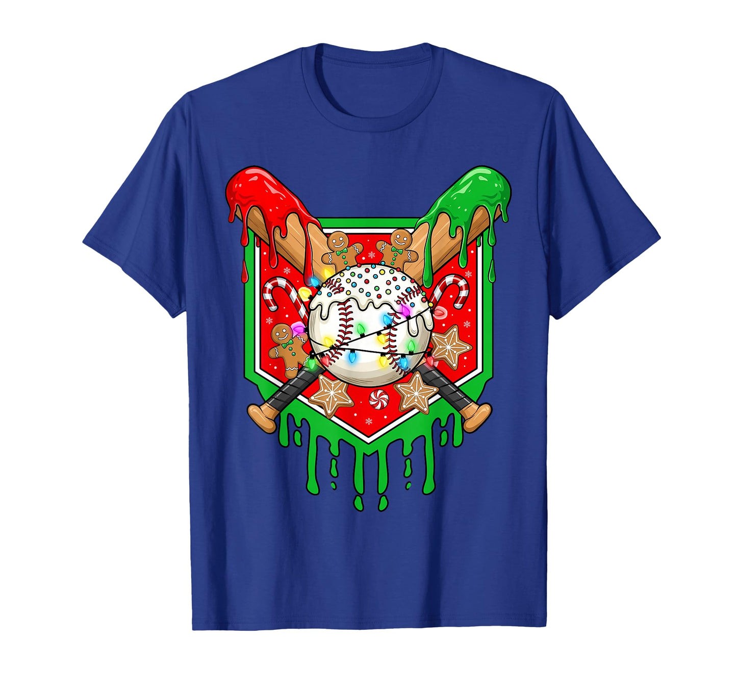 Christmas Baseball Drip for Boys Ice Cream Drip Baseball T-Shirt