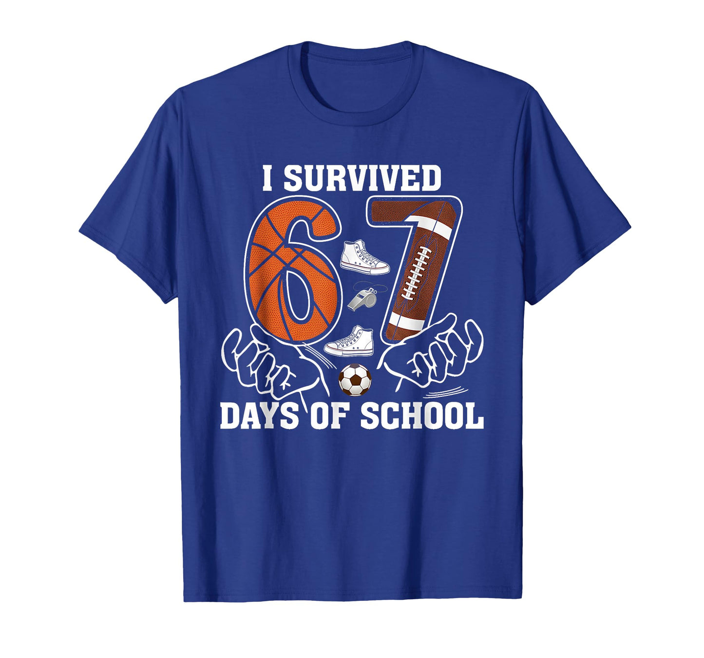 I Survived 67 Days of School Football Basketball Soccer T-Shirt
