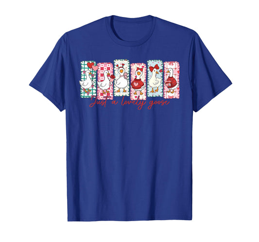 Just A Lovely Goose Cute Pink Silly Goose Valentine's Day T-Shirt