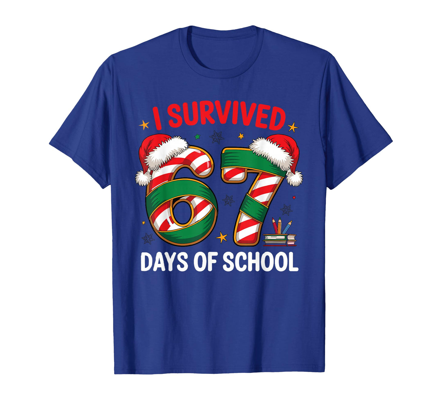 I Survived 67 Days of School Funny Gen Christmas T-Shirt