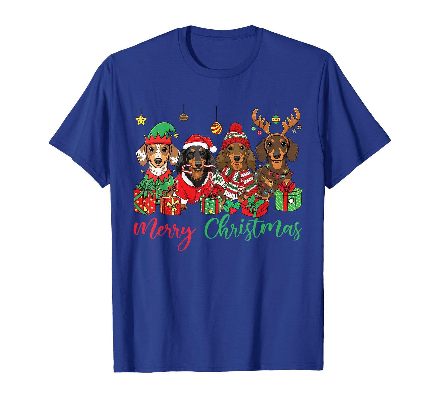 Dachshund Dog Christmas Lights Santa Xmas Pet Dog Lover T-Shirt