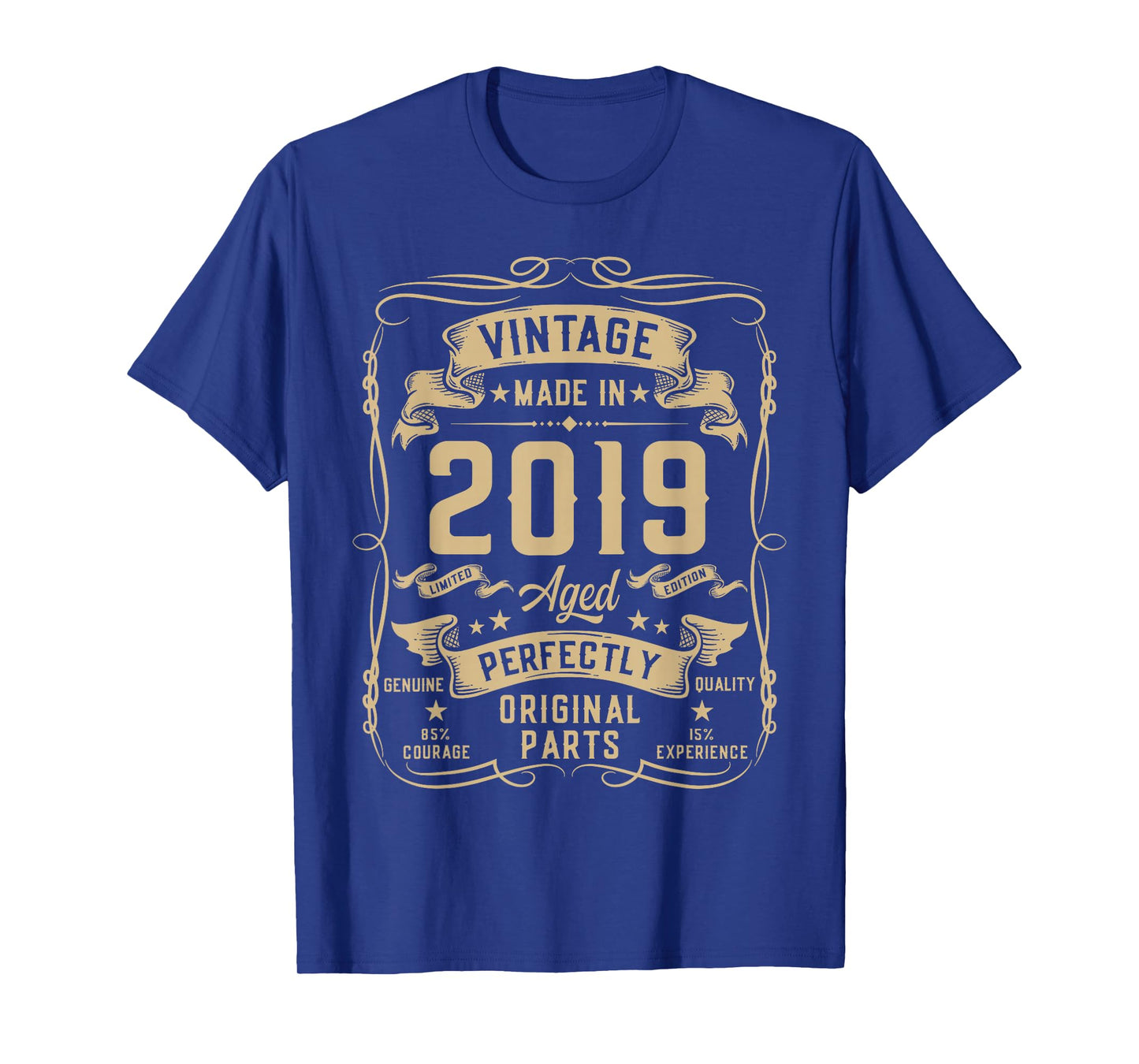 Vintage 2019 7yr 7th Birthday Gifts Boys Girls 7 Year Old T-Shirt
