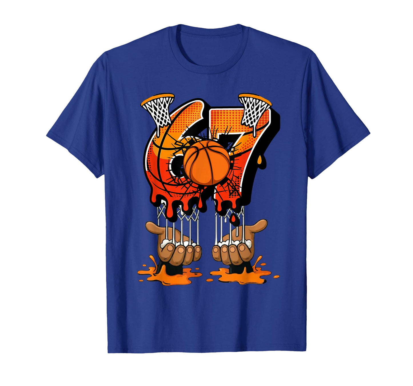 Basketball 67 Six Seven 6 7 Boys Funny Gen Alpha Meme Drip T-Shirt