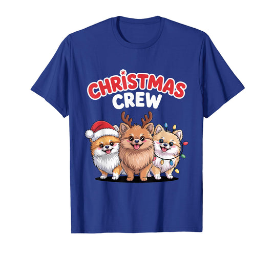 Christmas Crew Xmas Puppy Dog Funny Christmas Pomeranian T-Shirt