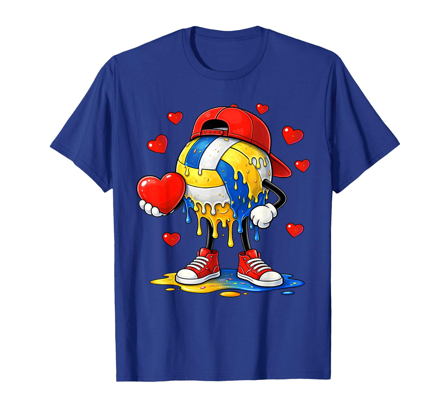 Valentine Volleyball Heart Drip Sport Valentines Day Boys T-Shirt