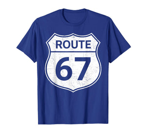 Six Seven Funny Meme Route 67 Road Sign 6 7 Men Women Kids T-Shirt