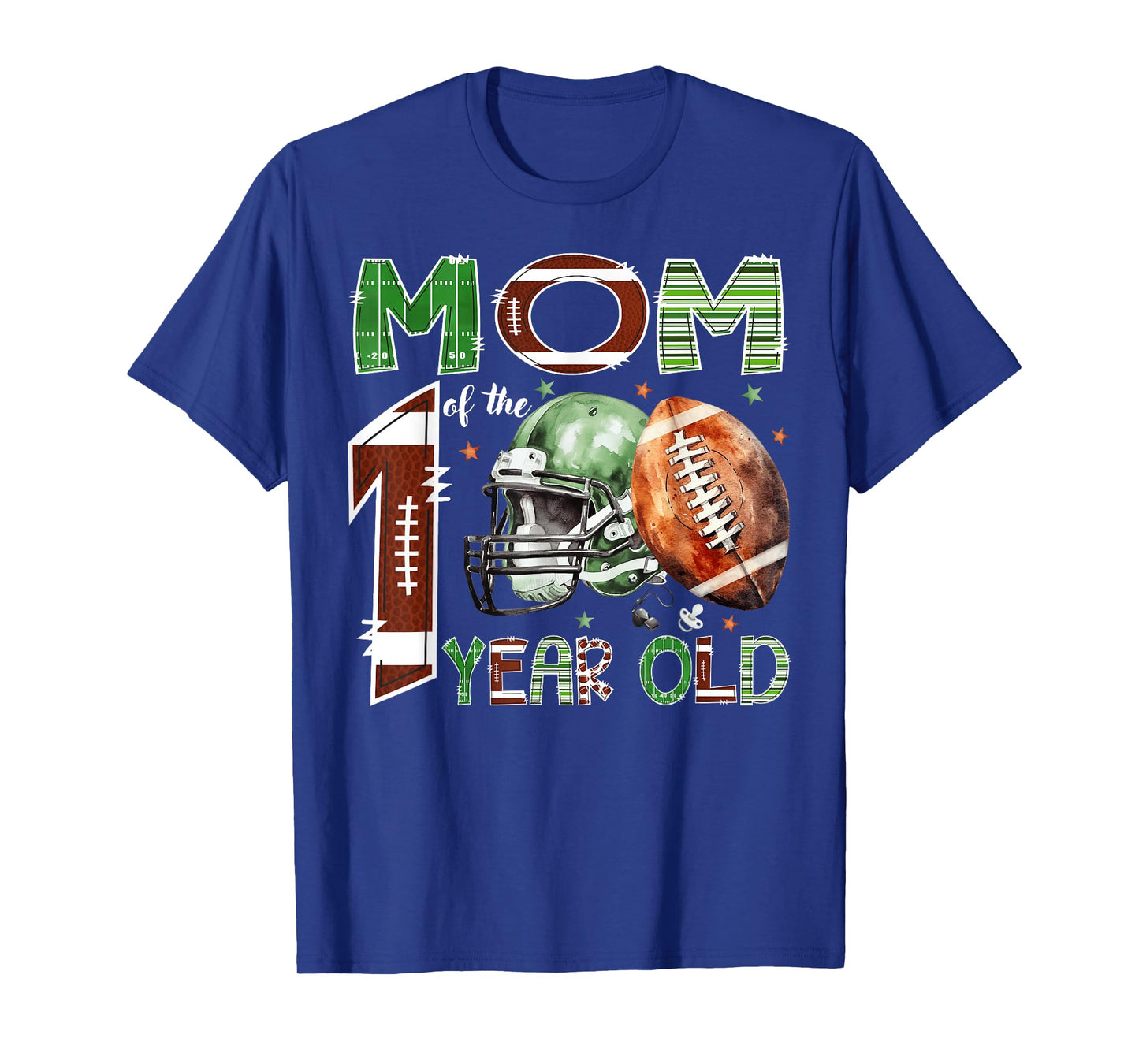 Mom of The 1 Year Old Football Lover 1st Birthday Boy T-Shirt