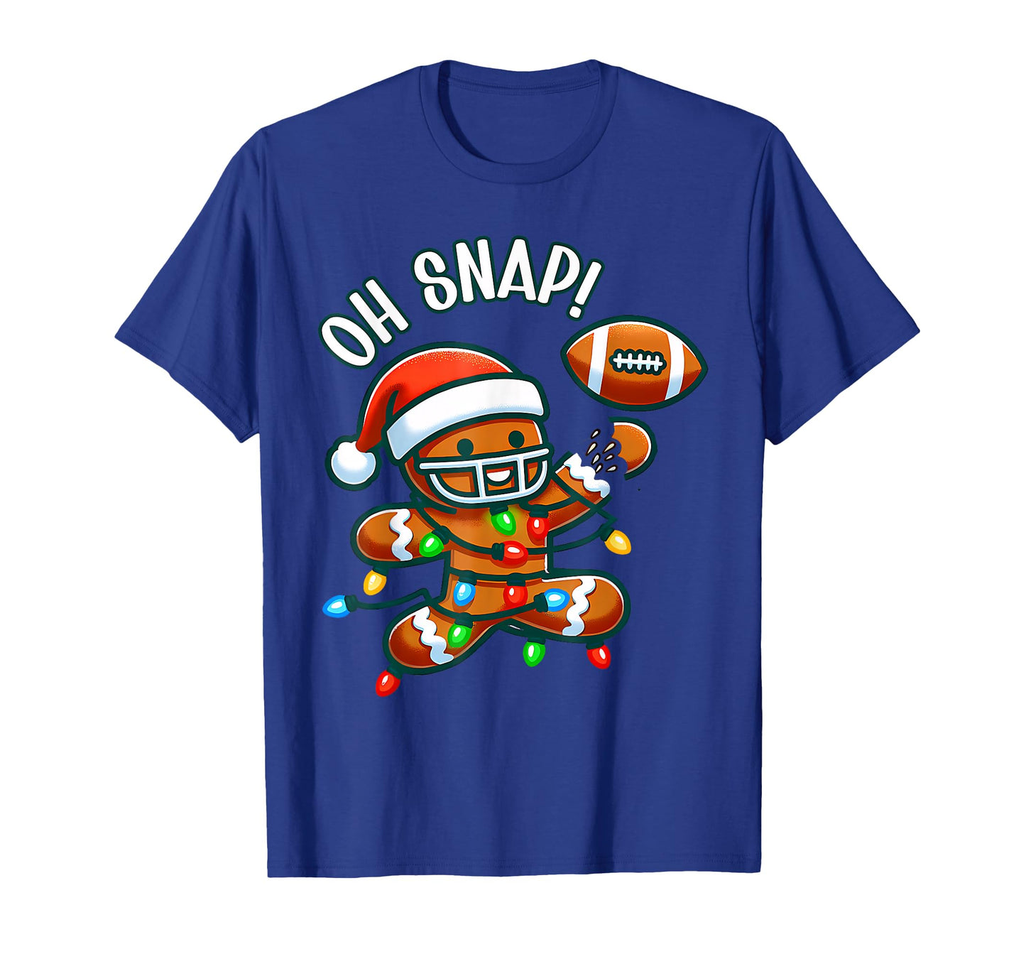 Oh Snap Gingerbreadman Christmas Football T-Shirt