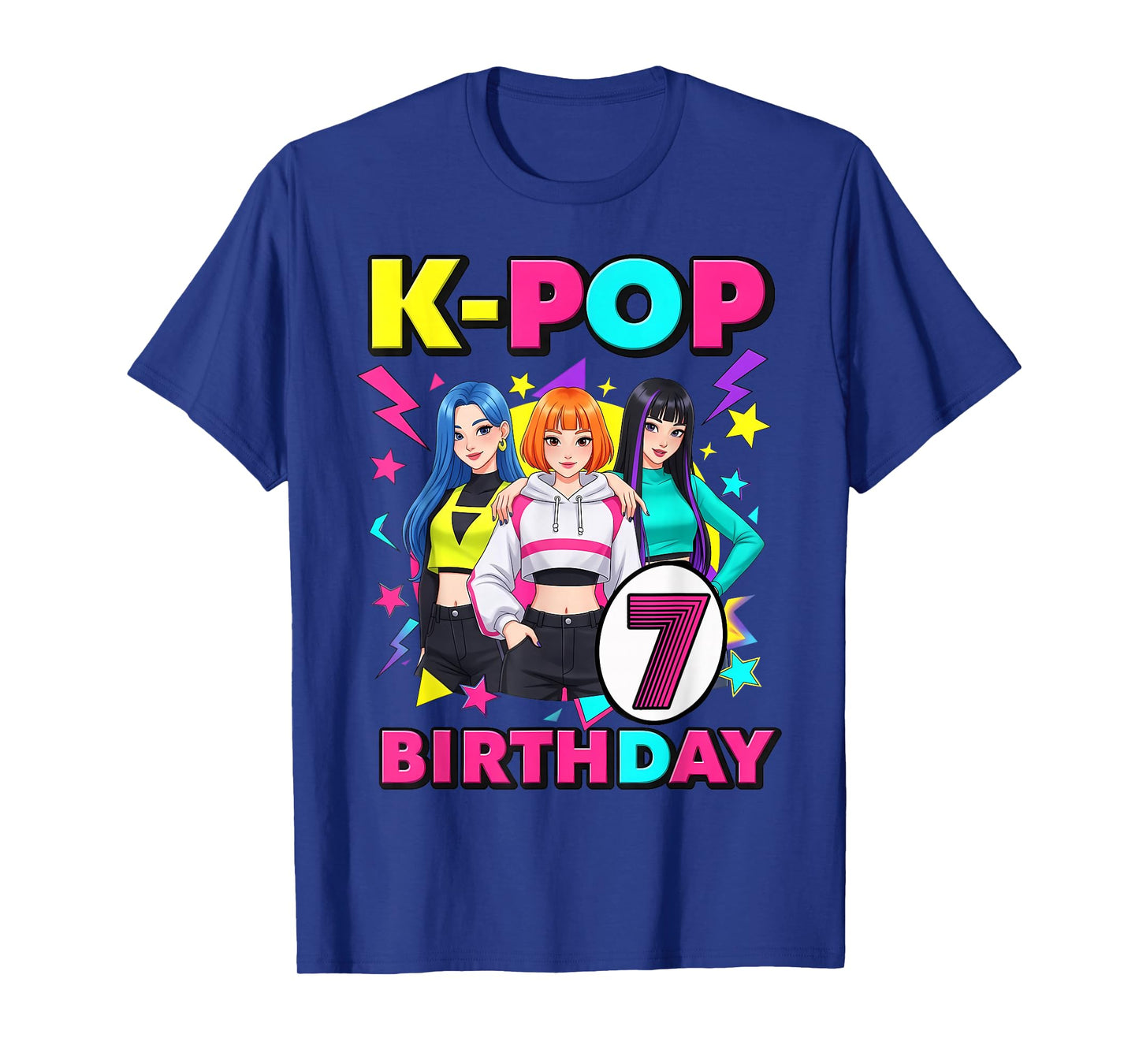7 Years Old Birthday K Pop Kids 7th Birthday Girls K-pop T-Shirt