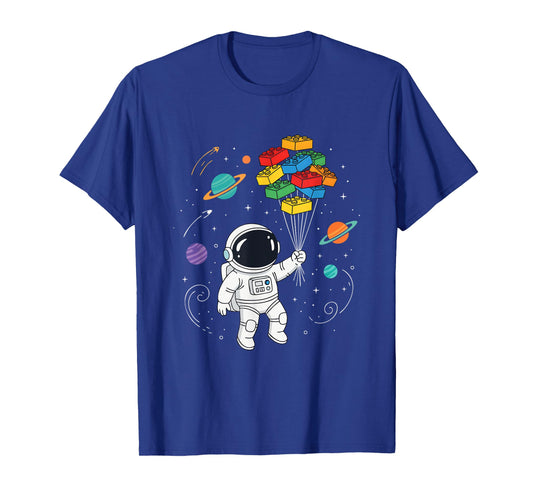 Astronaut Building Blocks - Brick Builder Block Building T-Shirt