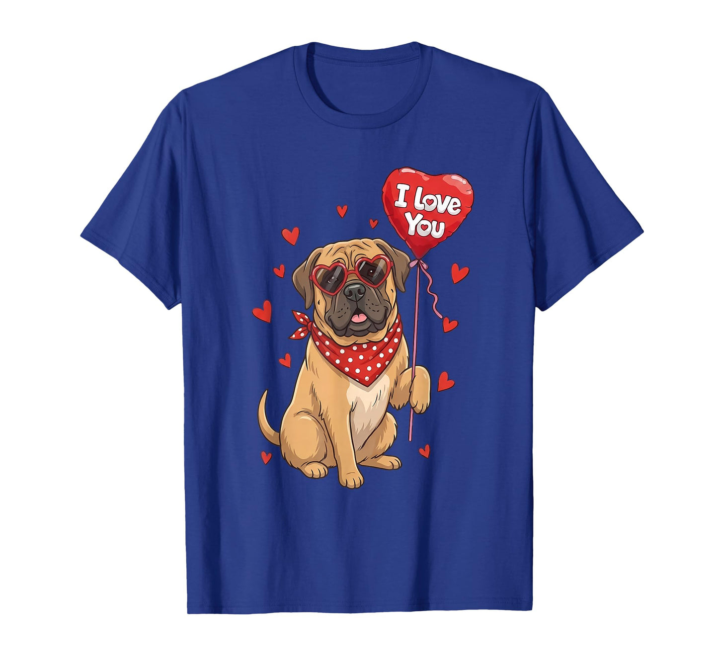 Mastiff Valentine Heart I Love You Dog Lovers T-Shirt