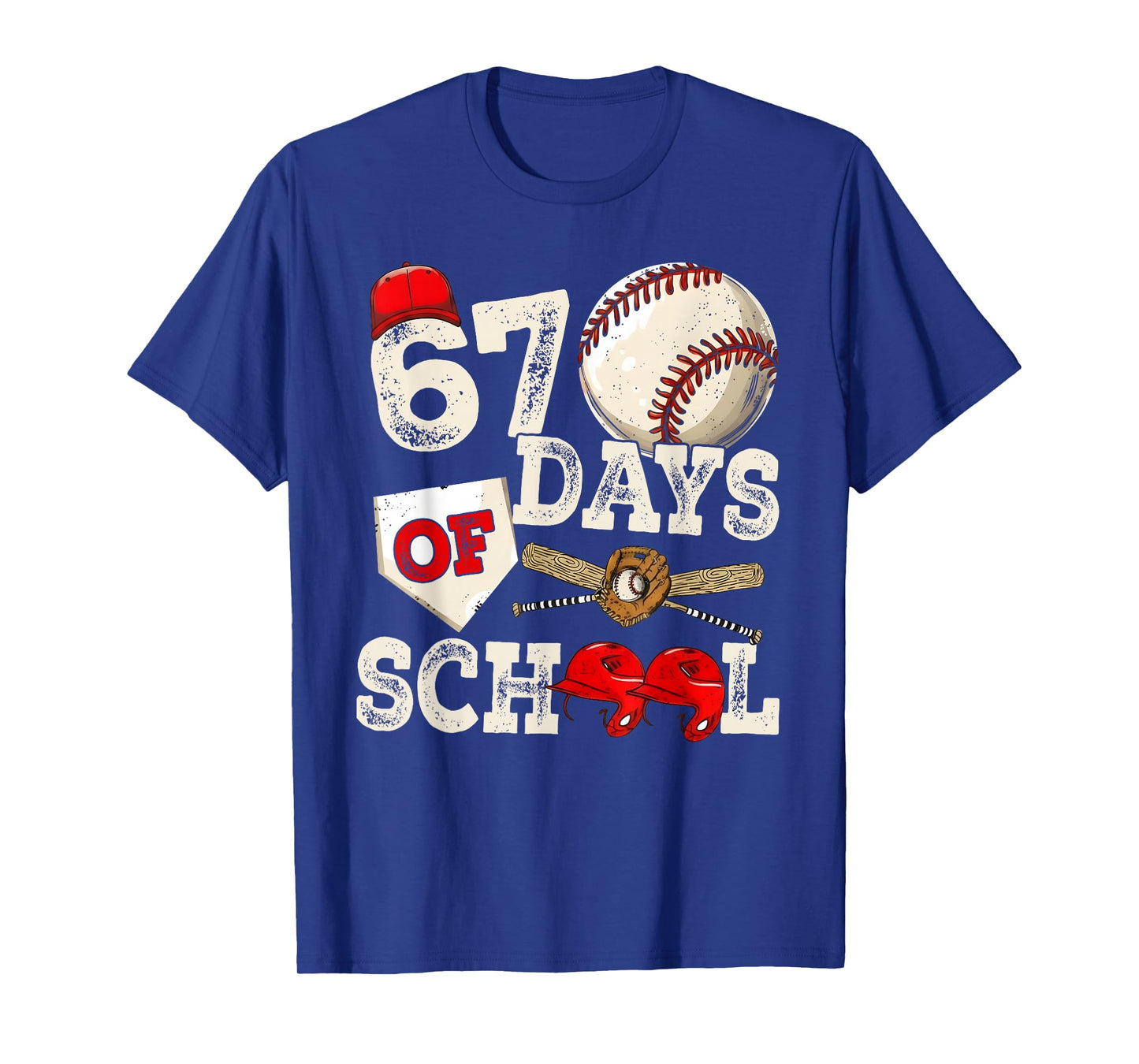 67 Days of School 67th Day Funny Baseball Meme Men Boys Kids T-Shirt